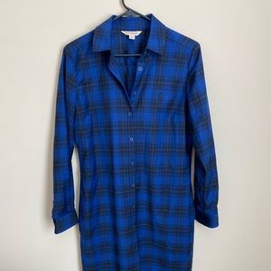 Brooks Brothers Plaid Blue Collared Dress (Size 8)